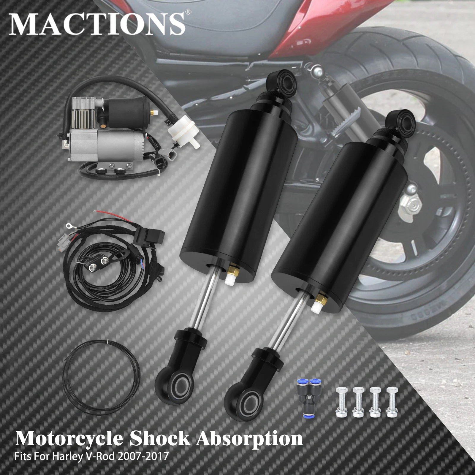 Motorcycle Adjustable Rear Shocks Absorber System Air Suspension Kit For Harley V-Rod 2007-2017 Muscle Night Rod VRSCF VRSCX
Motorcycle Adjustable Rear Shocks Absorber System Air Suspension Kit For Harley V-Rod 2007-2017 Muscle Night Rod VRSCF VRSCX
