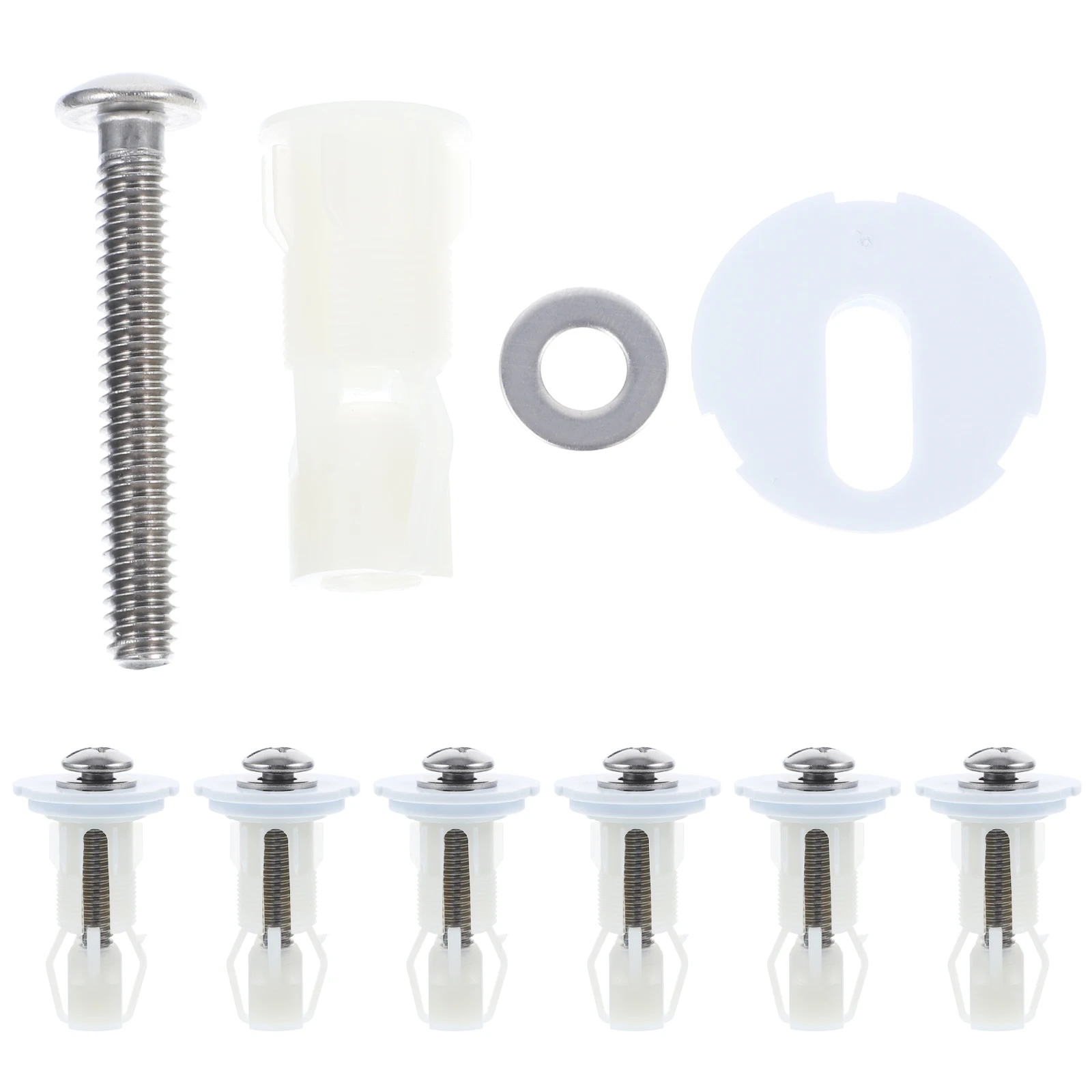 10pcs Expansion Screw Repair Toilet Seat Bolts Stainless Steel Nylon POM Durable Installation Universal Fit Replacement Kit 
10pcs Expansion Screw Repair Toilet Seat Bolts Stainless Steel Nylon POM Durable Installation Universal Fit Replacement Kit