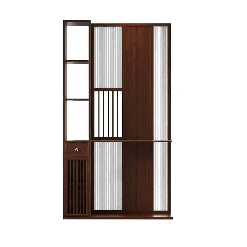 Modern simple Changhong glass screen, front door partition, living room solid wood porch frame, door cover decoration 
Modern simple Changhong glass screen, front door partition, living room solid wood porch frame, door cover decoration