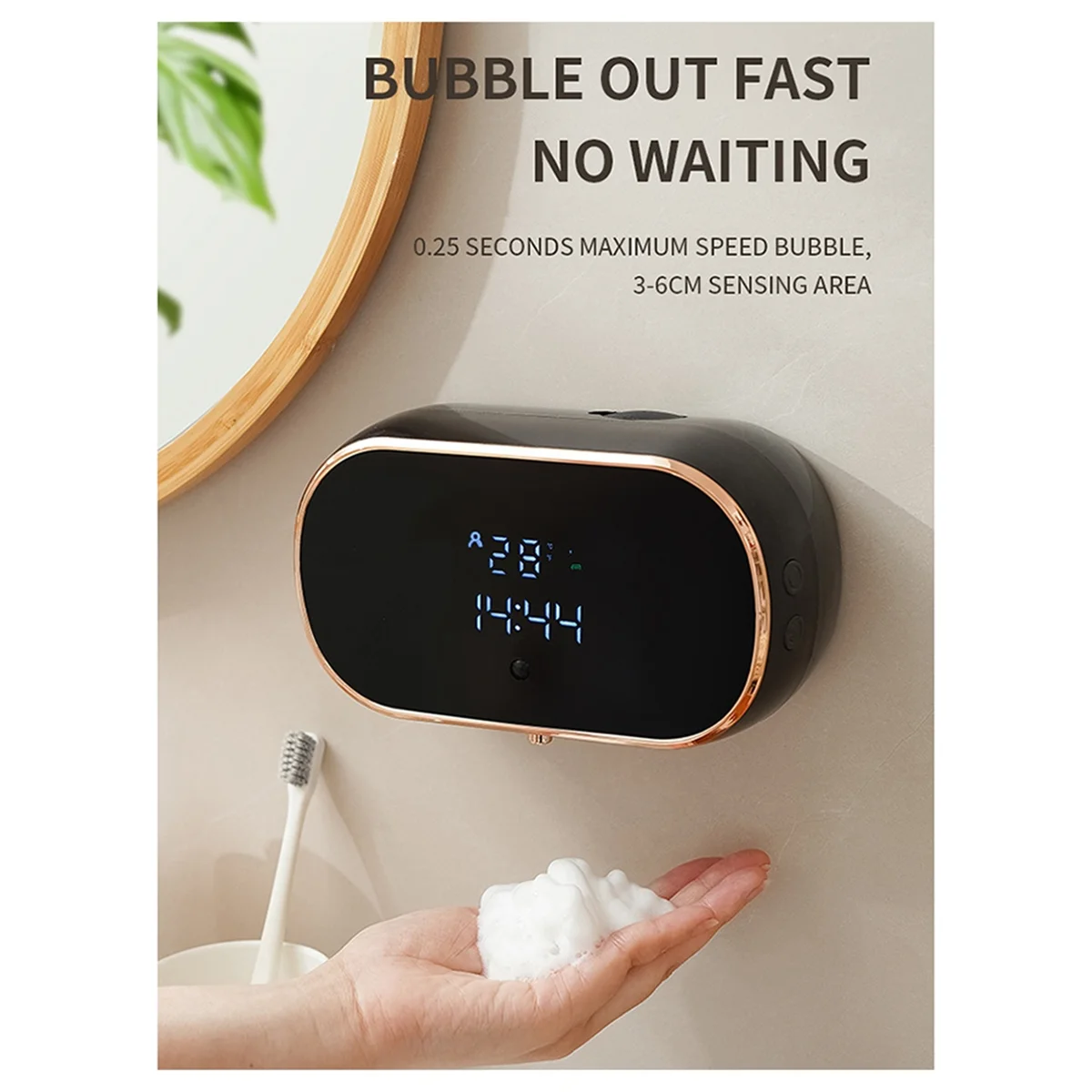 A53I Sensor Soap Dispenser Automatic Foaming Hand Wash Dispenser Wall Mount Liquid Soap Dispenser for Bathroom Kitchen Black
A53I Sensor Soap Dispenser Automatic Foaming Hand Wash Dispenser Wall Mount Liquid Soap Dispenser for Bathroom Kitchen Black