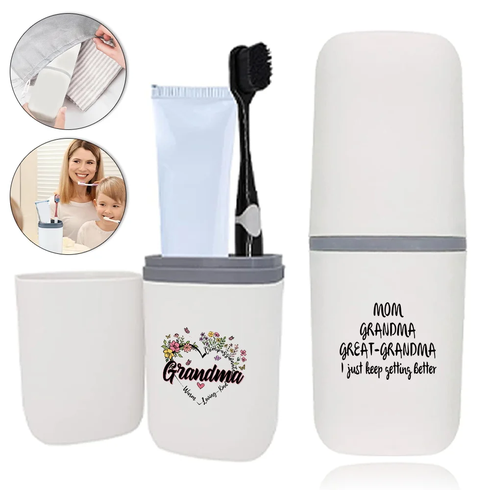 Detachable Toothbrush Case Portable Cup Toothpaste Toothbrush Organizer Box Holder Grandma Letter Pattern Bathroom Accessory
Detachable Toothbrush Case Portable Cup Toothpaste Toothbrush Organizer Box Holder Grandma Letter Pattern Bathroom Accessory