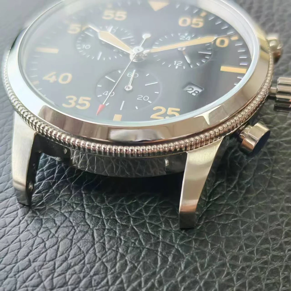 Vintage Pilot Watch Chronograph Japanese Movement JS05 Stopwatch Steel Wristwatch
Vintage Pilot Watch Chronograph Japanese Movement JS05 Stopwatch Steel Wristwatch