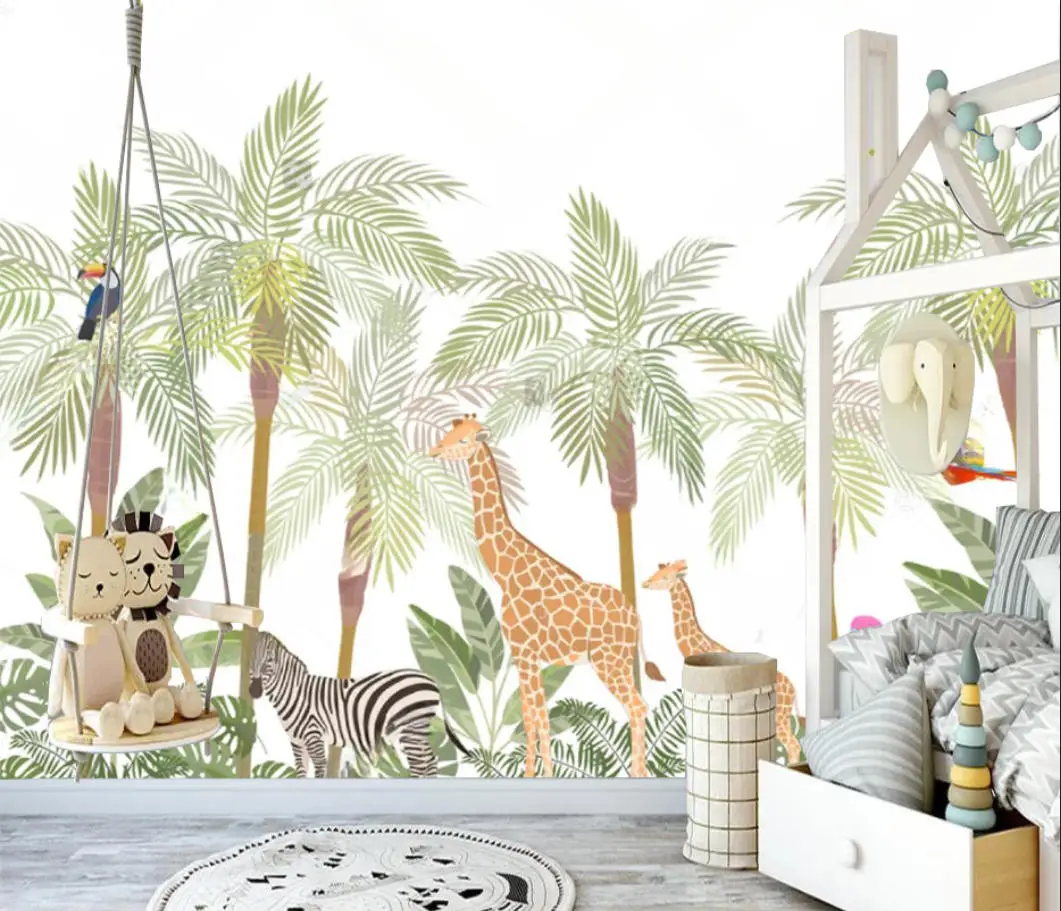 Custom wallpaper mural Nordic hand-painted jungle tropical plants animal bedroom living room background decoration 3d wallpaper
Custom wallpaper mural Nordic hand-painted jungle tropical plants animal bedroom living room background decoration 3d wallpaper