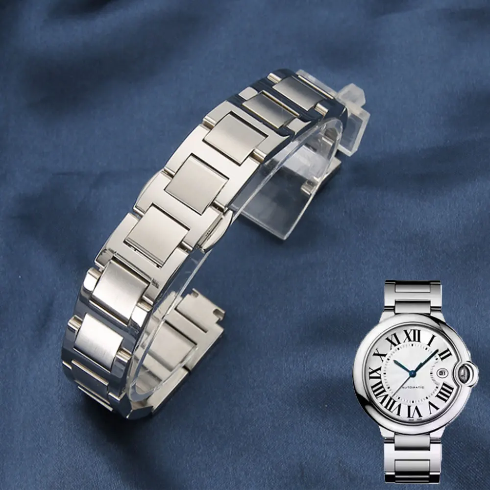 Watchband for Cartier Ballon Bleu De Series Solid Stainless Steel Strap with Convex Interface Bracelet Watch Accessories
Watchband for Cartier Ballon Bleu De Series Solid Stainless Steel Strap with Convex Interface Bracelet Watch Accessories