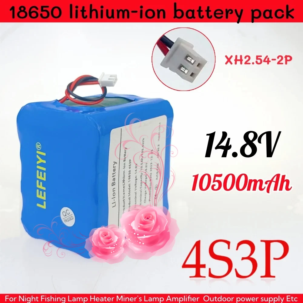 Аккумуляторный блок 4S3P 14.8V 10500mAh для ночной рыбалки, ламп, обогревателей, шахтерских ламп, усилителей и т.д. (Li-ion 18650) с BMS
Аккумуляторный блок 4S3P 14.8V 10500mAh для ночной рыбалки, ламп, обогревателей, шахтерских ламп, усилителей и т.д. (Li-ion 18650) с BMS