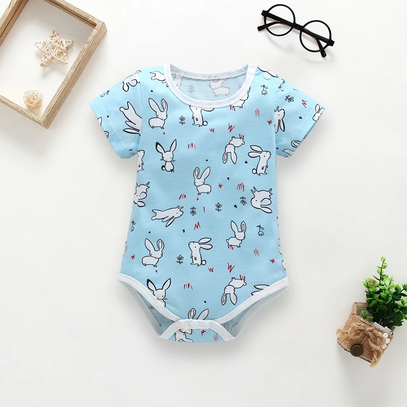 Baby's Romper, Cartoon Bunny Print Short Sleeve Round Neck Bodysuit 1-piece Suit for Birthday Party
Baby's Romper, Cartoon Bunny Print Short Sleeve Round Neck Bodysuit 1-piece Suit for Birthday Party
