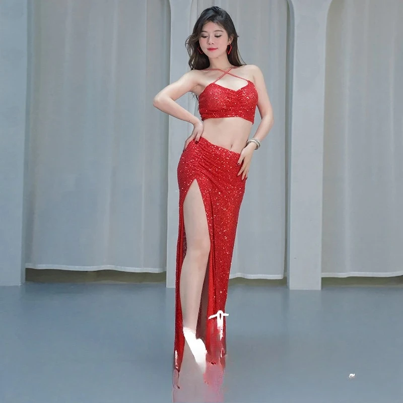 Women Lotus Leaf Ribbon Dance Wear Top + SKirt Long Sleeve Outfits Stage Performance Clothings Suit Belly Dance Costumes Set
Women Lotus Leaf Ribbon Dance Wear Top + SKirt Long Sleeve Outfits Stage Performance Clothings Suit Belly Dance Costumes Set