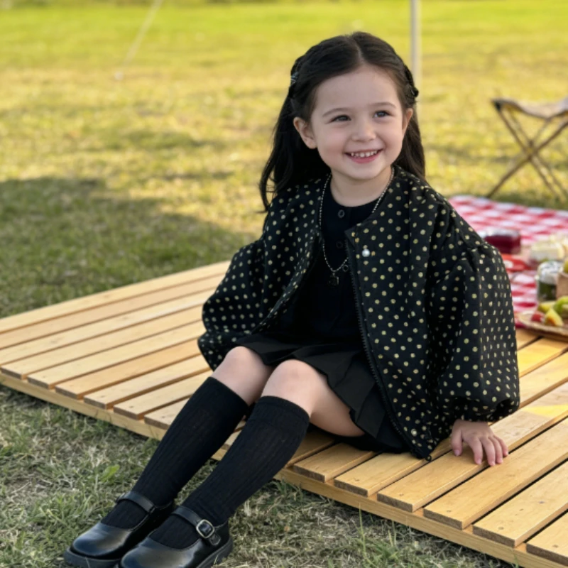 Girls' Spring 2025 New Style Girls Korean Fashion Casual Polka Dot Bubble Sleeve Round Neck Baseball Jacket
Girls' Spring 2025 New Style Girls Korean Fashion Casual Polka Dot Bubble Sleeve Round Neck Baseball Jacket