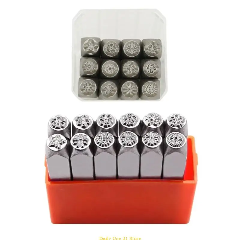 12Pcs Flower Metal Set 3MM 6MM (1/8” 1/4”) Steel Stamping Tool for Stamping Metal Leather Jewelery Making
12Pcs Flower Metal Set 3MM 6MM (1/8” 1/4”) Steel Stamping Tool for Stamping Metal Leather Jewelery Making