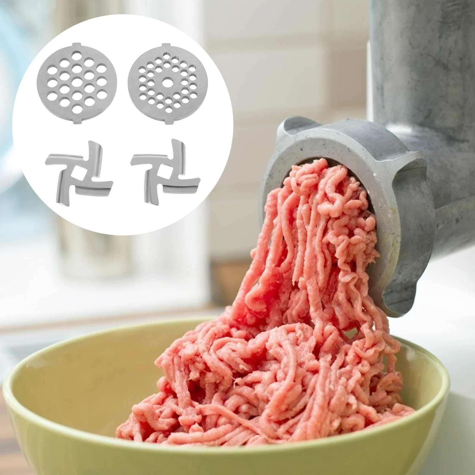 4pcs Meat Grinder Plate Disc Accessories Stainless Steel Cutting Blades Electric Mincer Parts Knife Mesh Baking Pan Kitchen Bar
4pcs Meat Grinder Plate Disc Accessories Stainless Steel Cutting Blades Electric Mincer Parts Knife Mesh Baking Pan Kitchen Bar