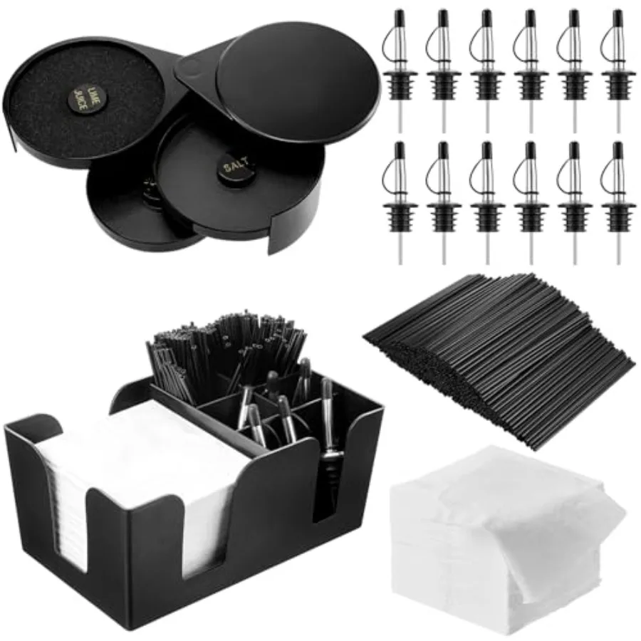 Bar Glass Rimmer Bartender Tool with 12 Pcs Stainl Steel Classic Bottle Pourers, Bar Caddy with 6 Compartment, 1000 Pcs Coffee
Bar Glass Rimmer Bartender Tool with 12 Pcs Stainl Steel Classic Bottle Pourers, Bar Caddy with 6 Compartment, 1000 Pcs Coffee
