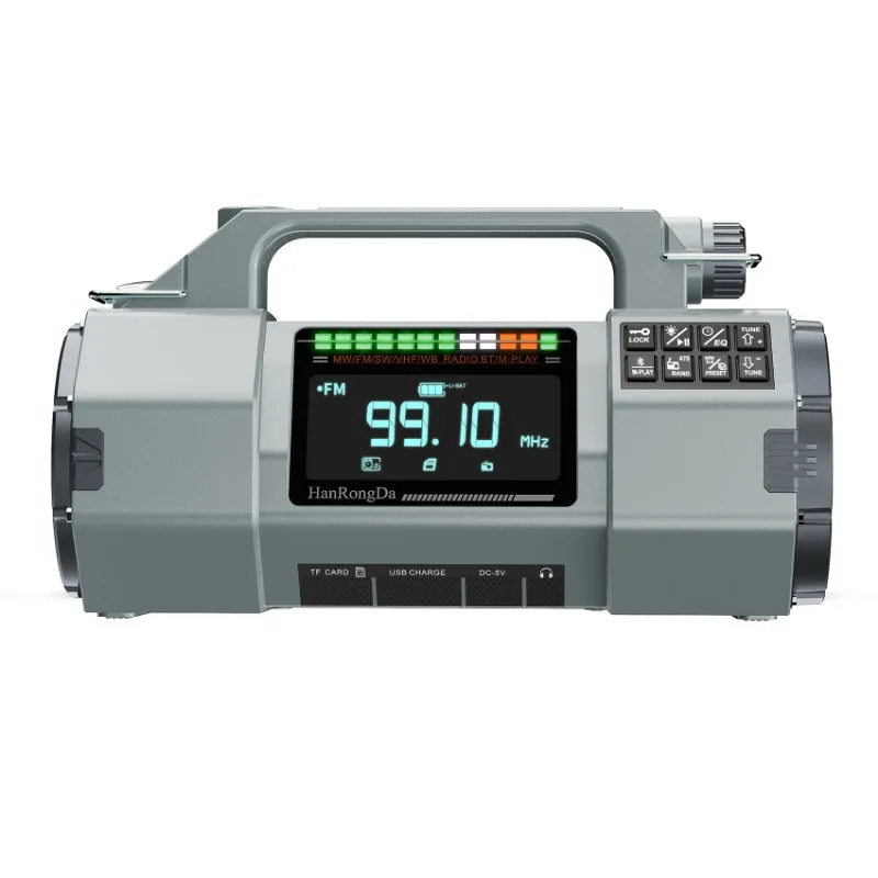 Multifunctional emergency hand crank power generation radio bluetooth solar flashlight outdoor disaster prevention full band
Multifunctional emergency hand crank power generation radio bluetooth solar flashlight outdoor disaster prevention full band
