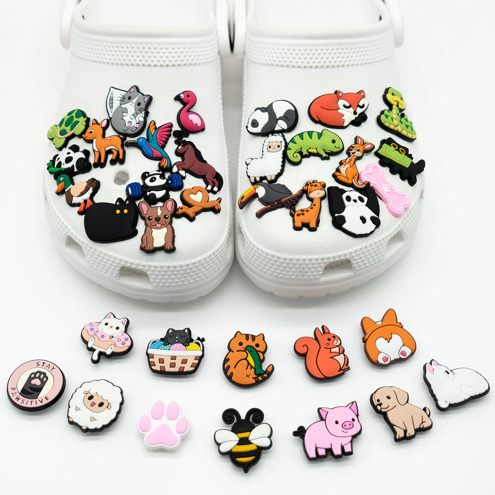 50pcs Kawaii Shoe Charms Dogs Cats Sheep Shoe Accessories Animals Pins for Men Women Kids Gift Sandals Pins Clog Buckles
50pcs Kawaii Shoe Charms Dogs Cats Sheep Shoe Accessories Animals Pins for Men Women Kids Gift Sandals Pins Clog Buckles