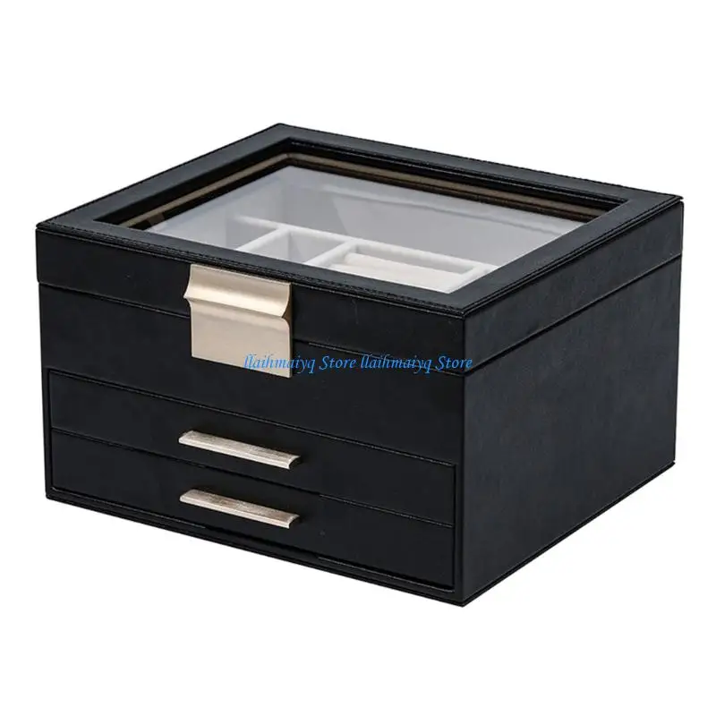 573B Jewelry Organiser Having Transparent Top Compartment Flannel Lining PU Leather Exterior for Necklace Bracelet
573B Jewelry Organiser Having Transparent Top Compartment Flannel Lining PU Leather Exterior for Necklace Bracelet
