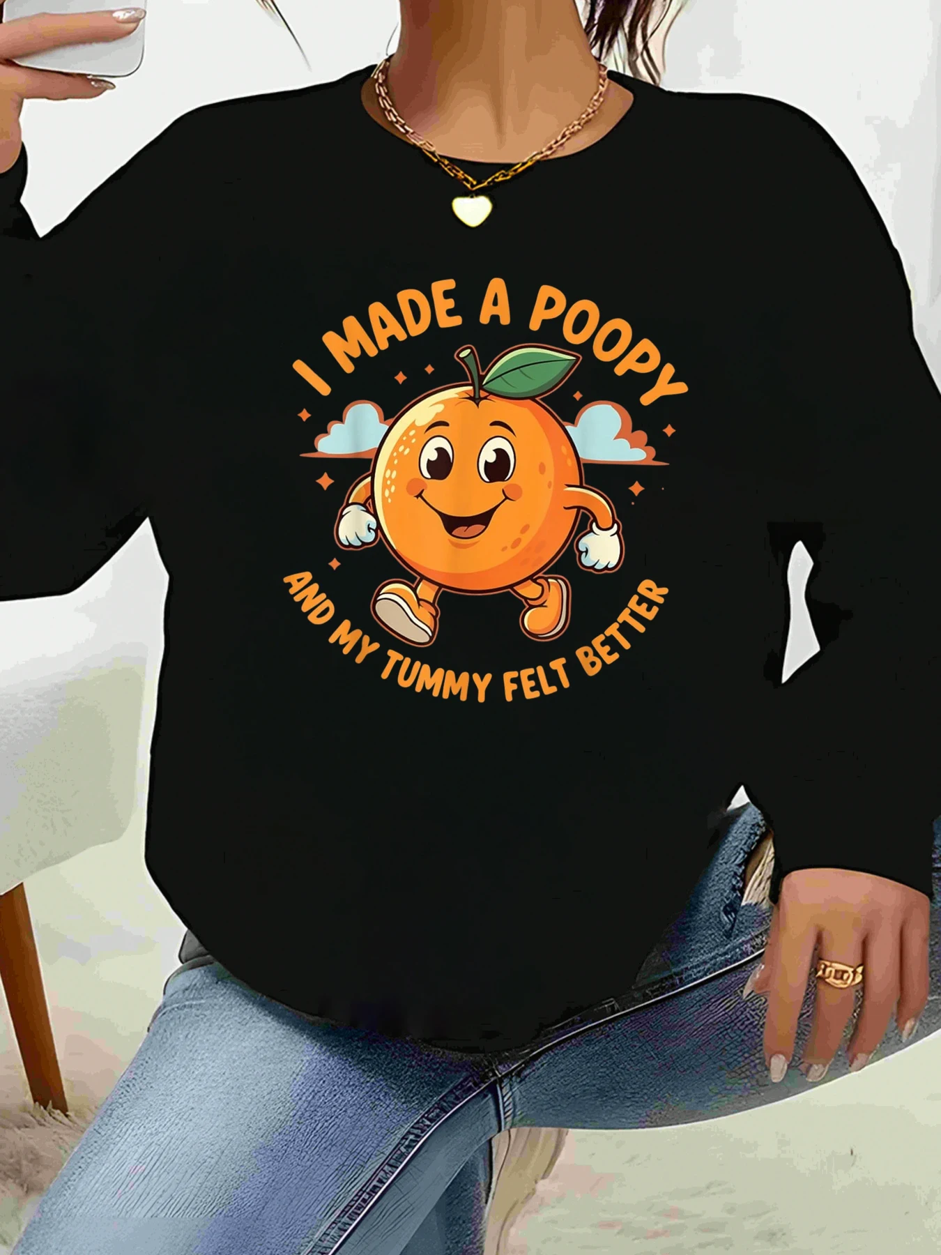 Оранжевая футболка с длинными рукавами и принтом Poopy Tummy, повседневный женский топ на Хэллоуин
Оранжевая футболка с длинными рукавами и принтом Poopy Tummy, повседневный женский топ на Хэллоуин