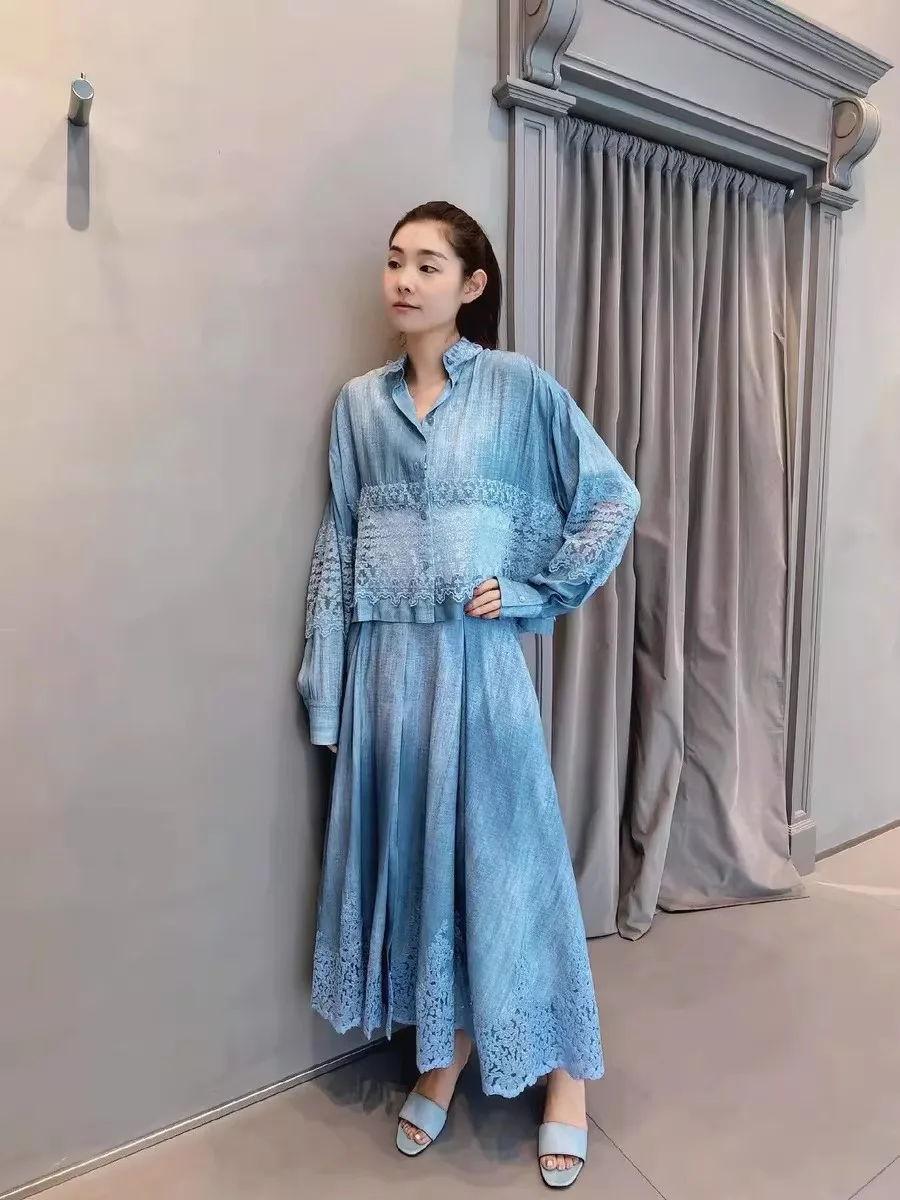 2026 New Arrival Women Chic Blue Long Skirt High Waist Fashion Big Swing Patchwork Lace Skirt
2026 New Arrival Women Chic Blue Long Skirt High Waist Fashion Big Swing Patchwork Lace Skirt