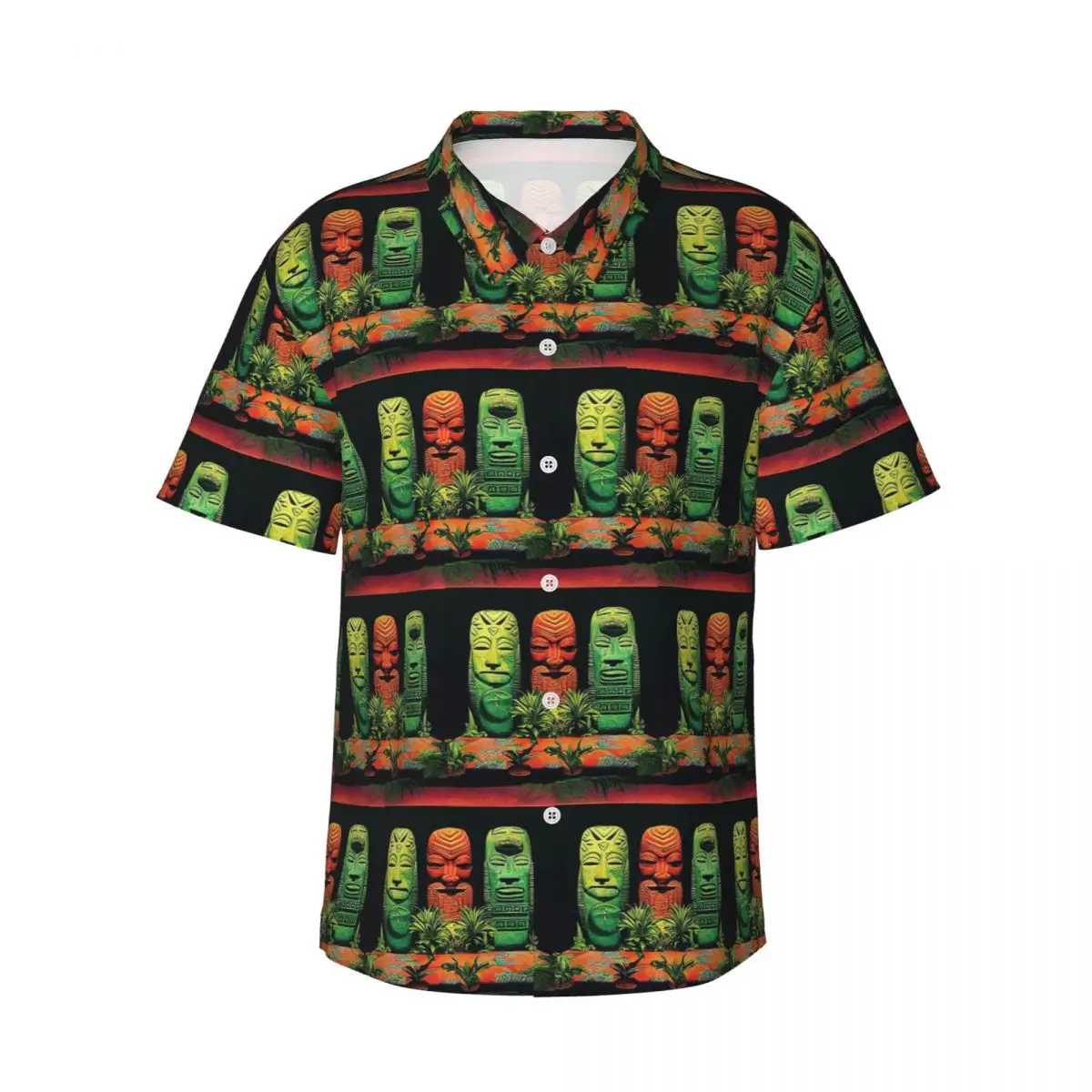 Garden Of Tikis Tiki Mask Men's Shirts Hawaiian Short Sleeve Shirt Fashion Lapel Tops for Summer Beach
Garden Of Tikis Tiki Mask Men's Shirts Hawaiian Short Sleeve Shirt Fashion Lapel Tops for Summer Beach