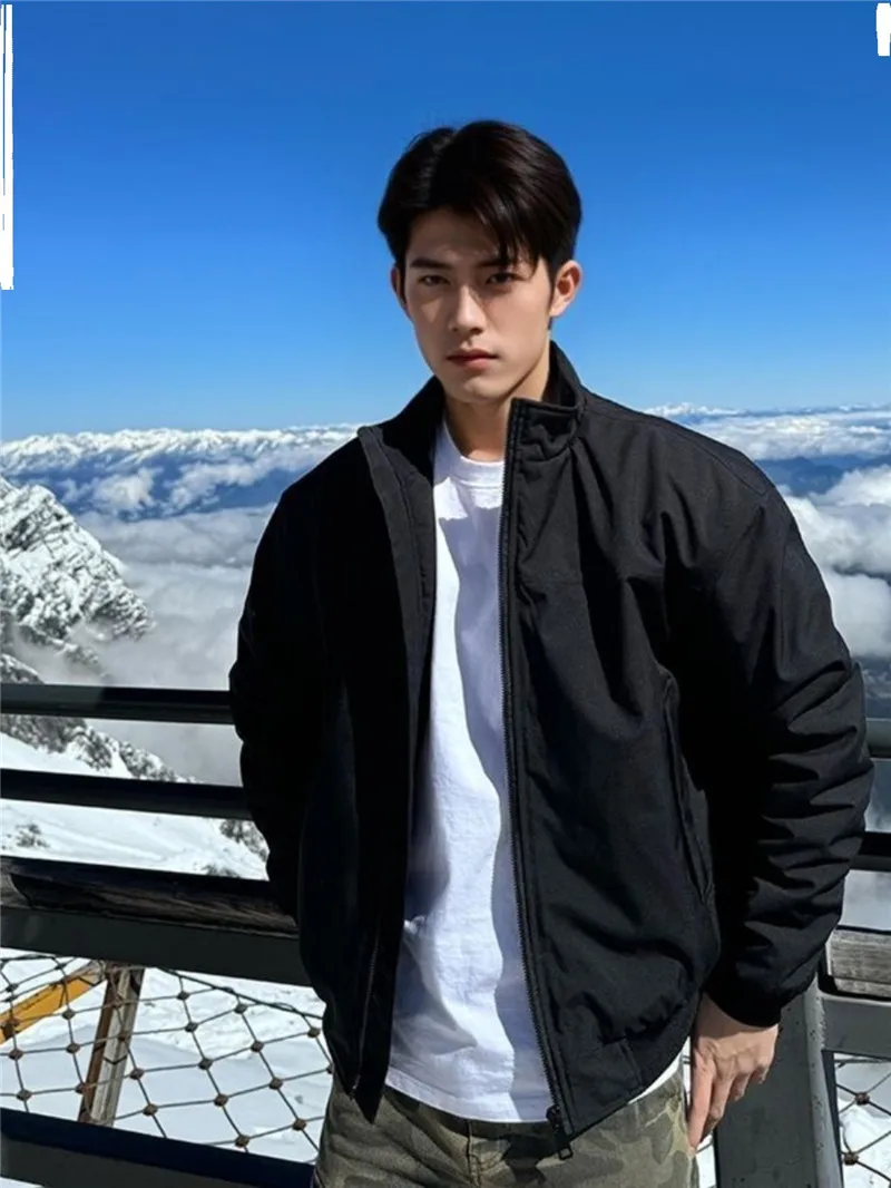 Black Short Pilot Jacket Men's Fashion Street Style Stand Collar Administrative Coat Casual Loose Fit Polyester Nylon Composi...
Black Short Pilot Jacket Men's Fashion Street Style Stand Collar Administrative Coat Casual Loose Fit Polyester Nylon Composi...