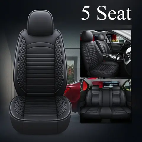 5 Seat PU Leather Car Seat Cover for Ford Focus Fiesta Honda Civic CRV Accord Hyundai Tucson Kona Elantra Creta Car Accessories
