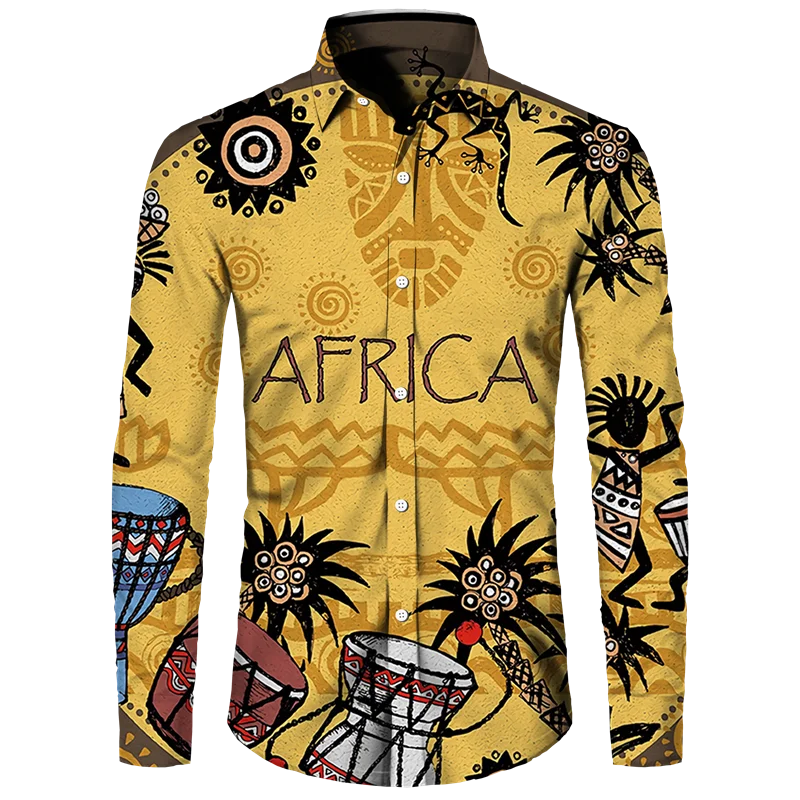 Retro Drum Pattern Hawaiian Shirts Men African Ethnic 3D Print Blouse Autumn Fashion Casual Loose Aloha Shirts Long Sleeve Shirt
Retro Drum Pattern Hawaiian Shirts Men African Ethnic 3D Print Blouse Autumn Fashion Casual Loose Aloha Shirts Long Sleeve Shirt