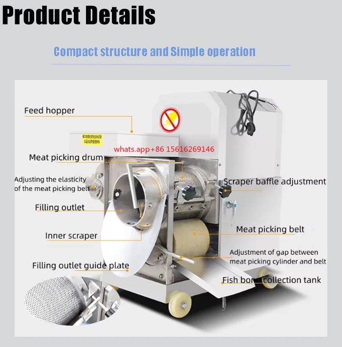 Automatic Fish Bone Meat Separator / Fish Deboning Machine / Fishbone Removing Machine for Industrial
Automatic Fish Bone Meat Separator / Fish Deboning Machine / Fishbone Removing Machine for Industrial