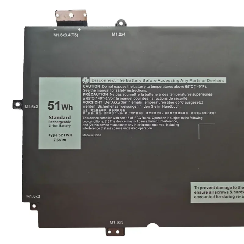 New 6375mAh 7.6V 52TWH XX3T7 Laptop Battery For Dell XPS 13 7390 9310 2-IN-1 P103G001 P103G002 X1W0D 00FDRT
New 6375mAh 7.6V 52TWH XX3T7 Laptop Battery For Dell XPS 13 7390 9310 2-IN-1 P103G001 P103G002 X1W0D 00FDRT
