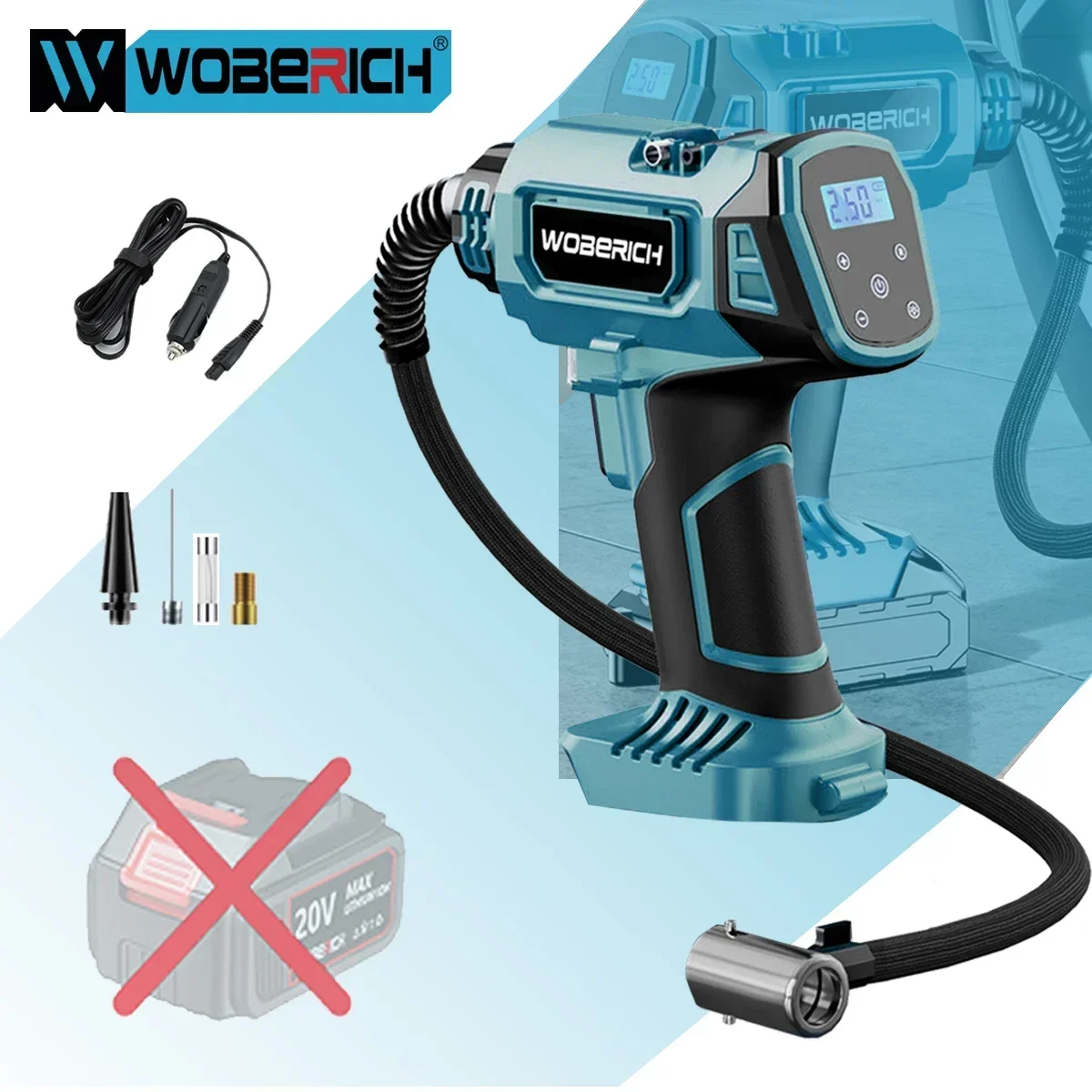 Portable Car Electric Air Pump Cordless Inflatable Pump With Digital Display For Makita 18V Battery Pneumatic Tool (No battery)
Portable Car Electric Air Pump Cordless Inflatable Pump With Digital Display For Makita 18V Battery Pneumatic Tool (No battery)