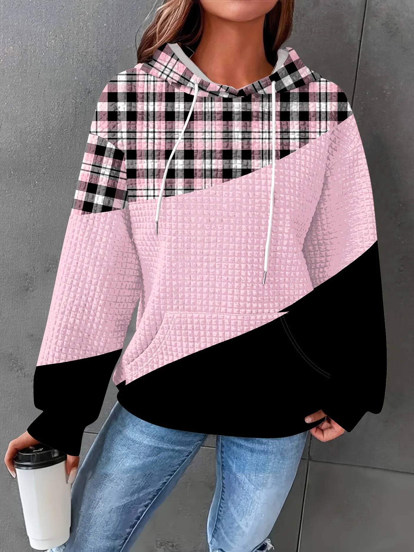 Printed Design casual style Plaid Pink Waffle Black Pattern hoodie
Printed Design casual style Plaid Pink Waffle Black Pattern hoodie