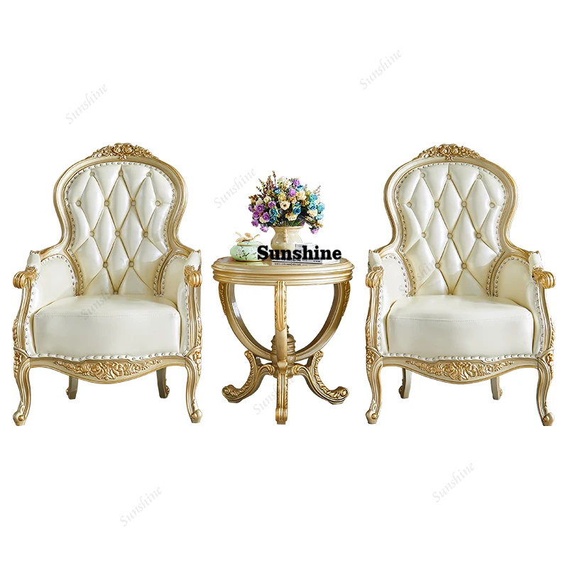 European-style all-solid wood leather sofa chair villa luxury single leisure chair living room meeting tiger chair gold furnitur
European-style all-solid wood leather sofa chair villa luxury single leisure chair living room meeting tiger chair gold furnitur