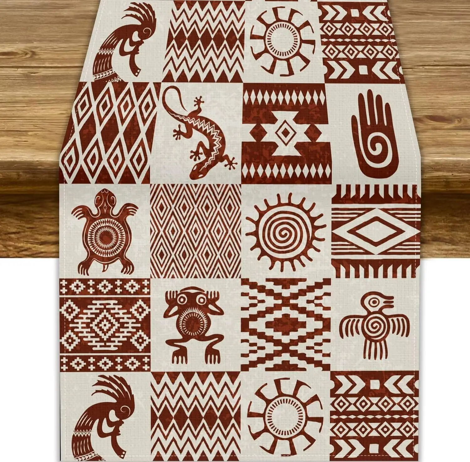 South Western African Linen Table Runner Tabletop Decor Washable Ethnic Symbols Kitchen Dining Table Runner Holiday Party Decor
South Western African Linen Table Runner Tabletop Decor Washable Ethnic Symbols Kitchen Dining Table Runner Holiday Party Decor