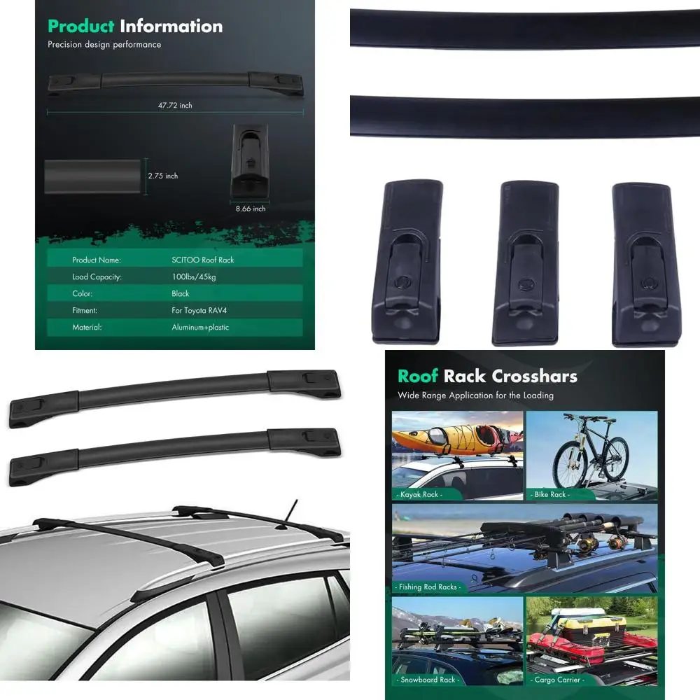 Универсальные поперечины на крышу, совместимые с Toyota RAV4 2013-2018, идеально подходят для багажа, каяков, велосипедов и снаряжения для зимних видов спорта.
Универсальные поперечины на крышу, совместимые с Toyota RAV4 2013-2018, идеально подходят для багажа, каяков, велосипедов и снаряжения для зимних видов спорта.