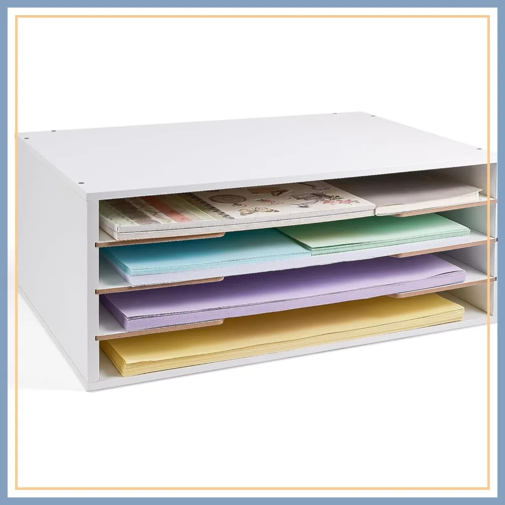 12x18 Construction Paper Organizer, 4-Tiers Wooden Desk Storage Shelf, File Holder & Letter Tray for Office Home Classroom
12x18 Construction Paper Organizer, 4-Tiers Wooden Desk Storage Shelf, File Holder & Letter Tray for Office Home Classroom