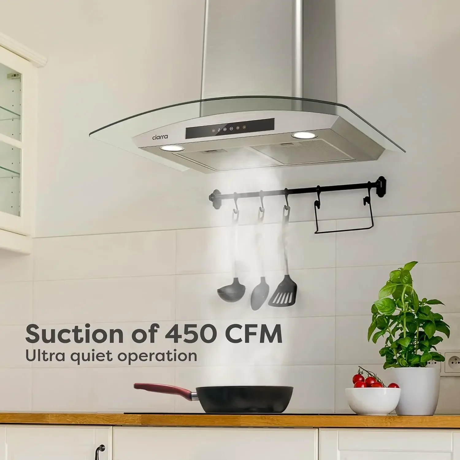 Wall Mount Range Hood 30 inch with Soft Touch Control in Stainless Steel & Tempered Glass, Stove Vent Hood for Kitchen with
Wall Mount Range Hood 30 inch with Soft Touch Control in Stainless Steel & Tempered Glass, Stove Vent Hood for Kitchen with
