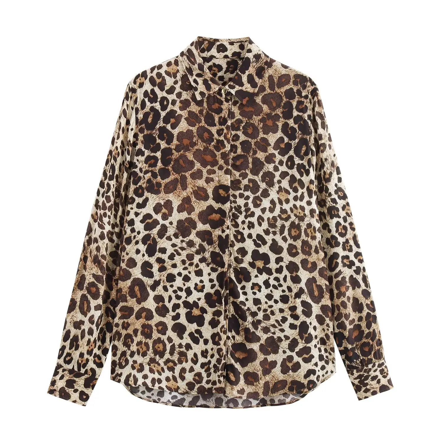 TRAFZA Summer Female Elegant Turn-down Collar Leopard Printed Shirt Women's Single-Breasted High Street Long-Sleeved Shirt Mujer
TRAFZA Summer Female Elegant Turn-down Collar Leopard Printed Shirt Women's Single-Breasted High Street Long-Sleeved Shirt Mujer