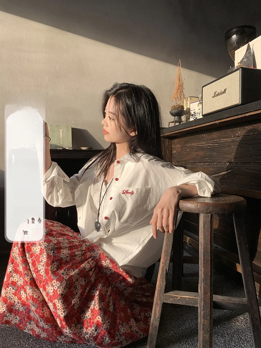 Sinbounboun Oversize Long Sve irt Embroidered Small Letters Red Button Collar Sun Protection Women's Casual Sle C...
Sinbounboun Oversize Long Sve irt Embroidered Small Letters Red Button Collar Sun Protection Women's Casual Sle C...