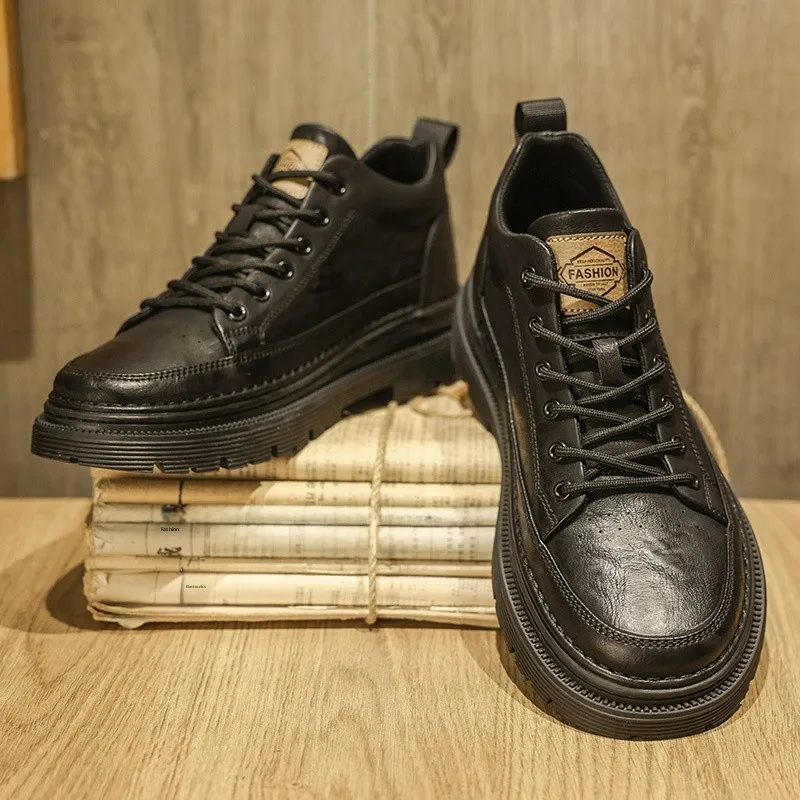 Men's Casual Leather Shoes Waterproof Black Low-Top Trendy Spring Business Sporty Board Shoes Comfortable Breathable
Men's Casual Leather Shoes Waterproof Black Low-Top Trendy Spring Business Sporty Board Shoes Comfortable Breathable