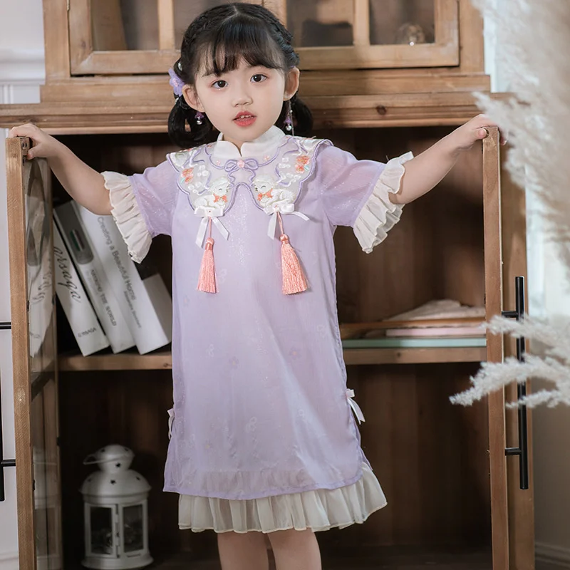 Autumn style ancient Hanfu girls' new Chinese style children's cheongsam middle-aged children's Hanfu Baby Girl Dress
Autumn style ancient Hanfu girls' new Chinese style children's cheongsam middle-aged children's Hanfu Baby Girl Dress