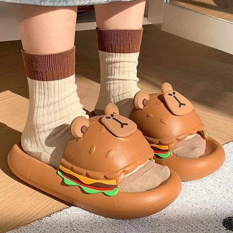 Cute Hamburger-shaped Sandals for Women Summer Cartoon Pufferfish Design Indoor Anti-slip Soft Sole Outdoor Wear Beach Sandals
Cute Hamburger-shaped Sandals for Women Summer Cartoon Pufferfish Design Indoor Anti-slip Soft Sole Outdoor Wear Beach Sandals