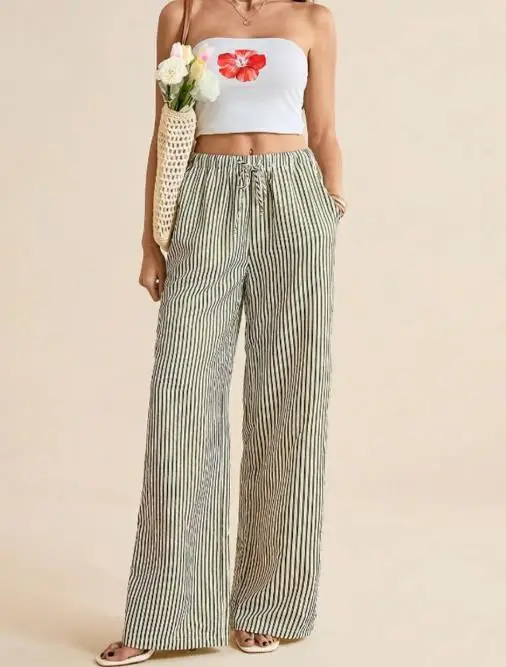 Pants 2025 Fashion Temperament Minimalist Chic Women's Clothing 2025 Autumn New Striped Wide Leg Pants Straight Leg Casual Pants
Pants 2025 Fashion Temperament Minimalist Chic Women's Clothing 2025 Autumn New Striped Wide Leg Pants Straight Leg Casual Pants