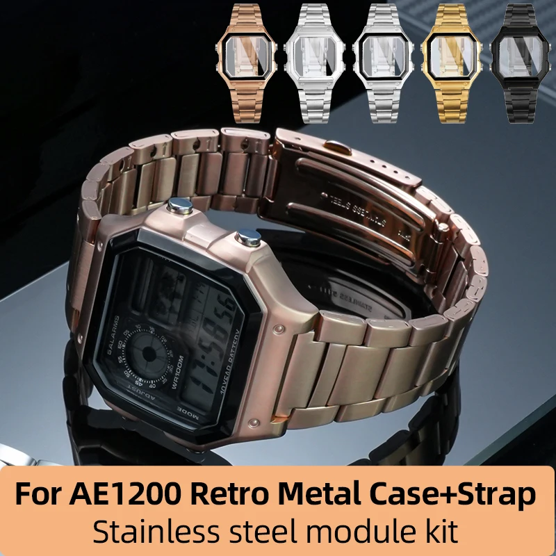 Комплект для модификации часов Casio AE1200 AE1300: полностью металлический корпус из нержавеющей стали + ремешок, водонепроницаемое уплотнительное кольцо, стекло, винты, инструменты.
Комплект для модификации часов Casio AE1200 AE1300: полностью металлический корпус из нержавеющей стали + ремешок, водонепроницаемое уплотнительное кольцо, стекло, винты, инструменты.