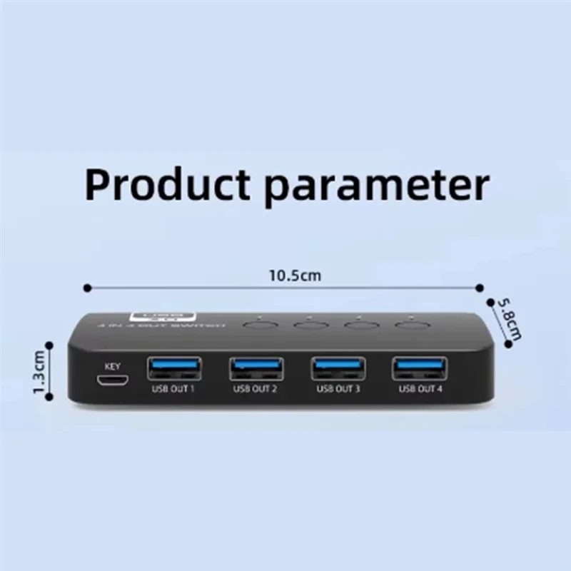 USB3.0 Switcher 4 In 4 Out Splitter For Sharing USB Devices Across 4 Computers Flas Maus Tastatur Drucker
USB3.0 Switcher 4 In 4 Out Splitter For Sharing USB Devices Across 4 Computers Flas Maus Tastatur Drucker