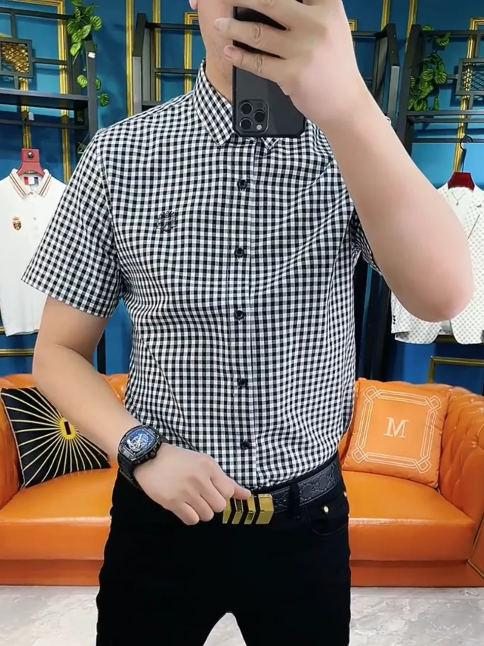 Casual Slim Fit Men's Shirt Short Sleeve Fashionable Plaid Business Shirt Lightweight New Arrival 8033 Stylish British Style
Casual Slim Fit Men's Shirt Short Sleeve Fashionable Plaid Business Shirt Lightweight New Arrival 8033 Stylish British Style
