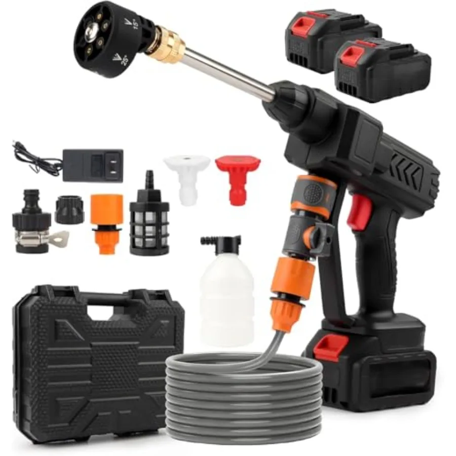 Cordless Pressure Washer Battery Powered900PSI Portable Pressure Washer with Charger and 6-in-1 Nozzle and 2 Nozzle Handheld Ca
Cordless Pressure Washer Battery Powered900PSI Portable Pressure Washer with Charger and 6-in-1 Nozzle and 2 Nozzle Handheld Ca