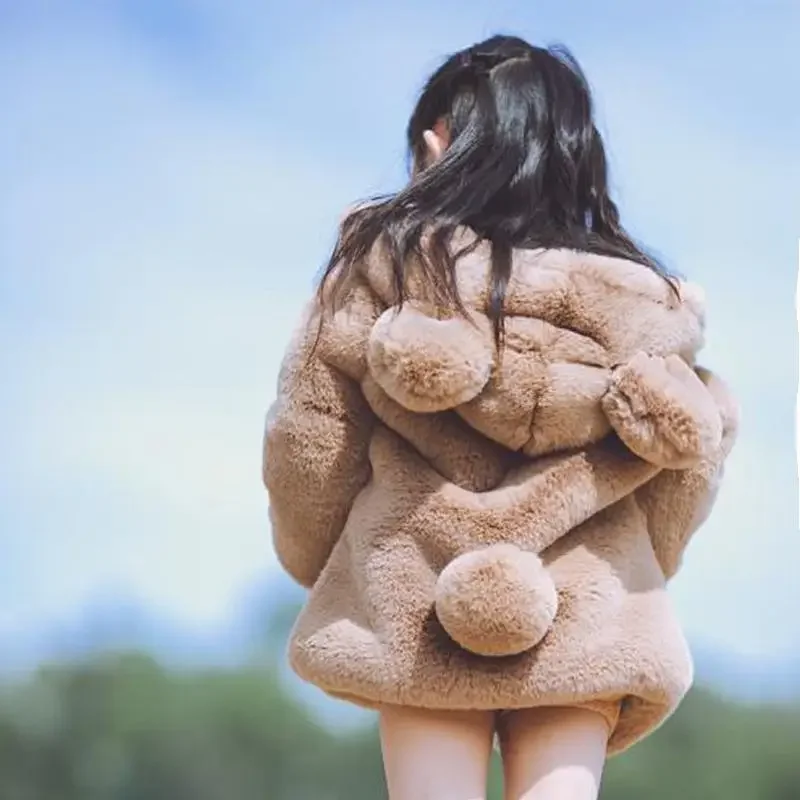 2024 Winter New Baby Girls Faux Fur Fleece Jackets Kids Girls Thick Coat Cute Ear Hooded Warm Clothes Solid Children Outwear V39
2024 Winter New Baby Girls Faux Fur Fleece Jackets Kids Girls Thick Coat Cute Ear Hooded Warm Clothes Solid Children Outwear V39