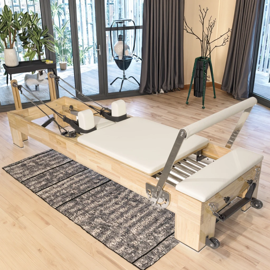 Studio Oak Wood Pilates Bed Reformer Machine Cadillac Barrel Chair Spine Corrector Sale Premium Pilates Reformer Kit
Studio Oak Wood Pilates Bed Reformer Machine Cadillac Barrel Chair Spine Corrector Sale Premium Pilates Reformer Kit