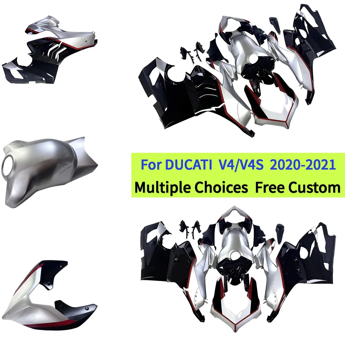 Complete Fairings For Ducati Panigale V4 2020 2021 Motorbike Injection Molded Body Kit Panels V4S V4R Black Silver
Complete Fairings For Ducati Panigale V4 2020 2021 Motorbike Injection Molded Body Kit Panels V4S V4R Black Silver