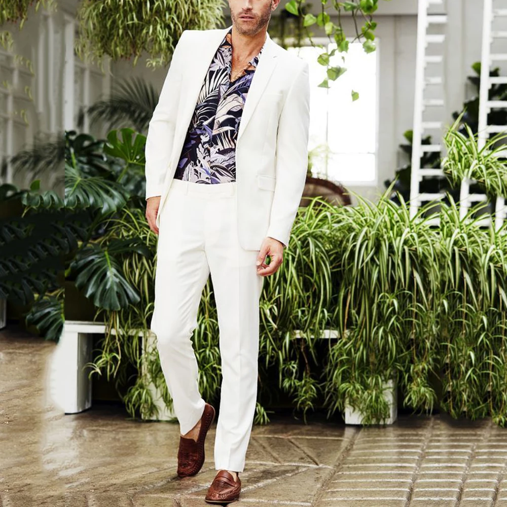 Handsome White Suits for Men Single Breasted 2 Pieces Jacket Pants Blazers Sets Smart Banquet Business Party Male Clothing
Handsome White Suits for Men Single Breasted 2 Pieces Jacket Pants Blazers Sets Smart Banquet Business Party Male Clothing