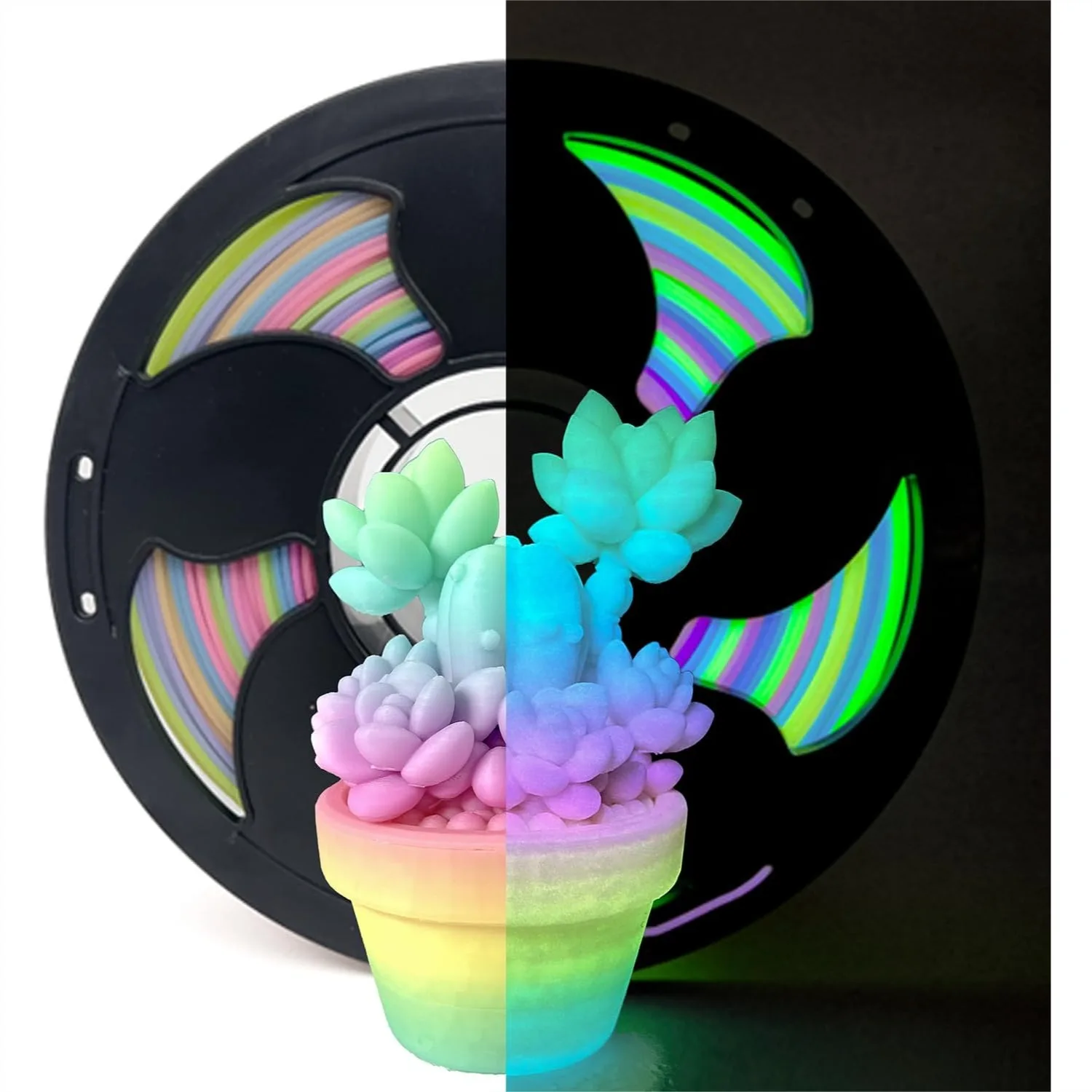 Glow in the Dark Rainbow PLA Filament 1.75mm, 1kg Spool for 3D Printer, Luminous Gradient Candy Color
Glow in the Dark Rainbow PLA Filament 1.75mm, 1kg Spool for 3D Printer, Luminous Gradient Candy Color