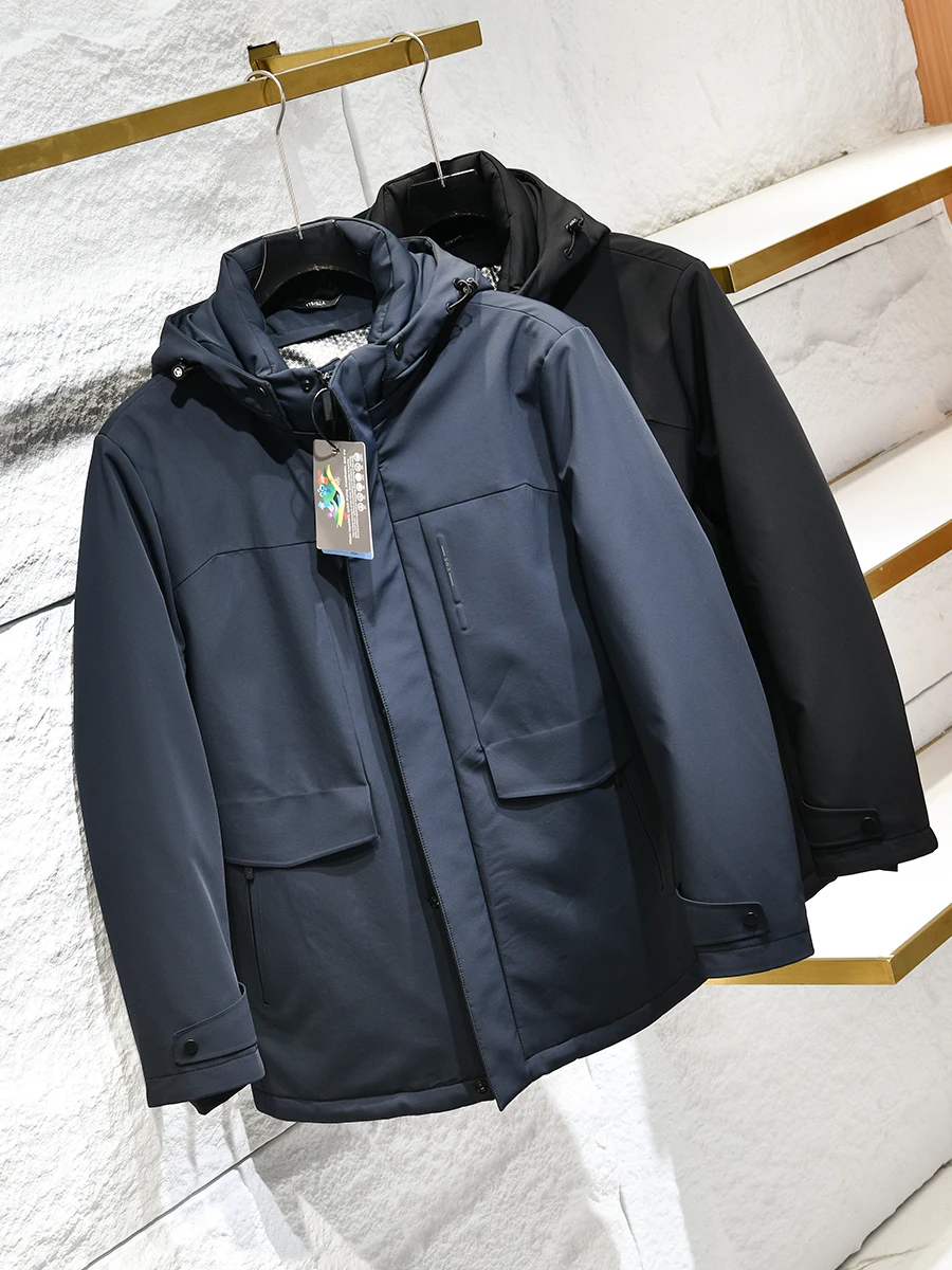 Detachable 85 Goose down Inner Windproof Waterproof Hooded Men's down Jacket Fashionable Urban Style Business Series
Detachable 85 Goose down Inner Windproof Waterproof Hooded Men's down Jacket Fashionable Urban Style Business Series