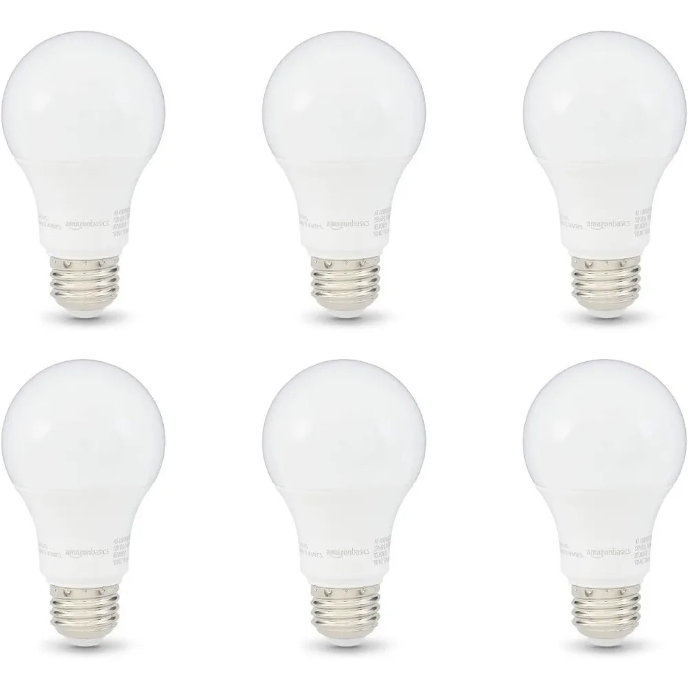 A19 LED Light Bulbs, 60W Equivalent, Efficient 9W, Standard E26 Base, Soft White 2700K, Dimmable, 10,000 Hour Life, 6-Pack
A19 LED Light Bulbs, 60W Equivalent, Efficient 9W, Standard E26 Base, Soft White 2700K, Dimmable, 10,000 Hour Life, 6-Pack